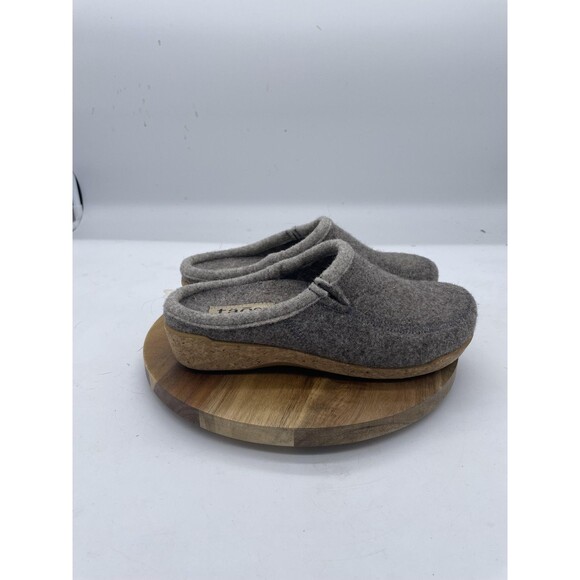Taos Woolery Clogs Womens 6 Gray Wool Slippers Comfort Cork Slip On Casual - Picture 1 of 11